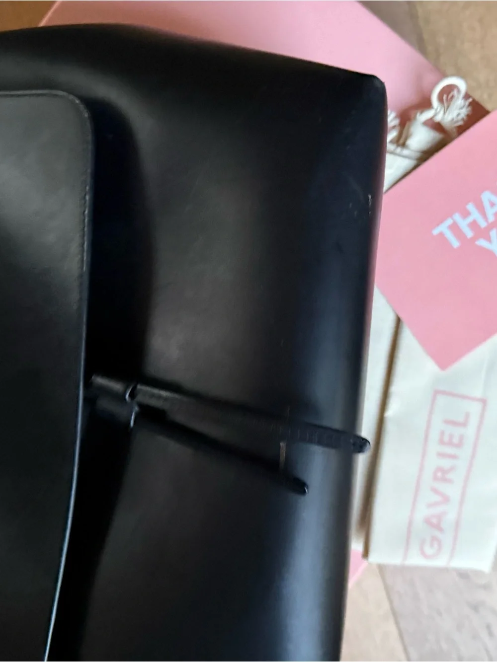 Mansur Gavriel Black Leather Top-Handle large lady bag